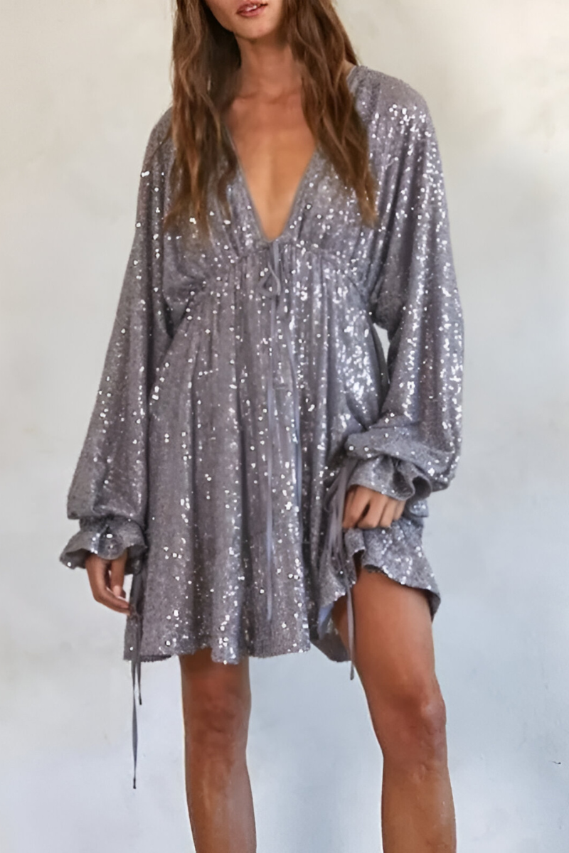 Livya™ | Élégante Robe Plissée à Paillettes