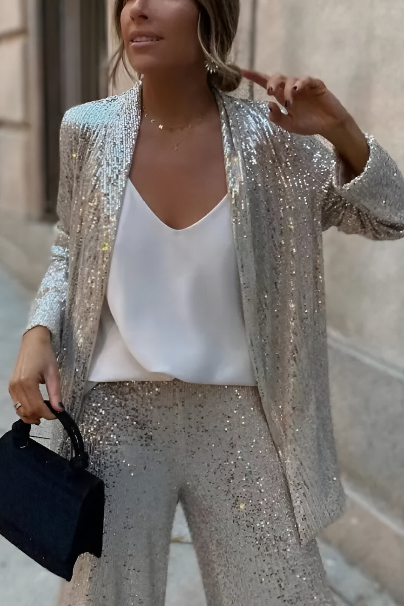 Zami™ | Ensemble Deux Pièces Élégant à Paillettes