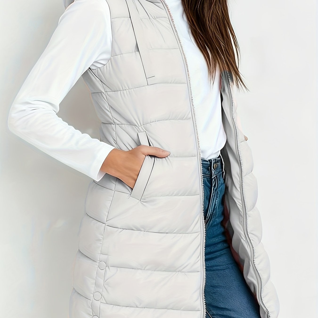 Tira™ | Gilet Long Matelassé Élégant