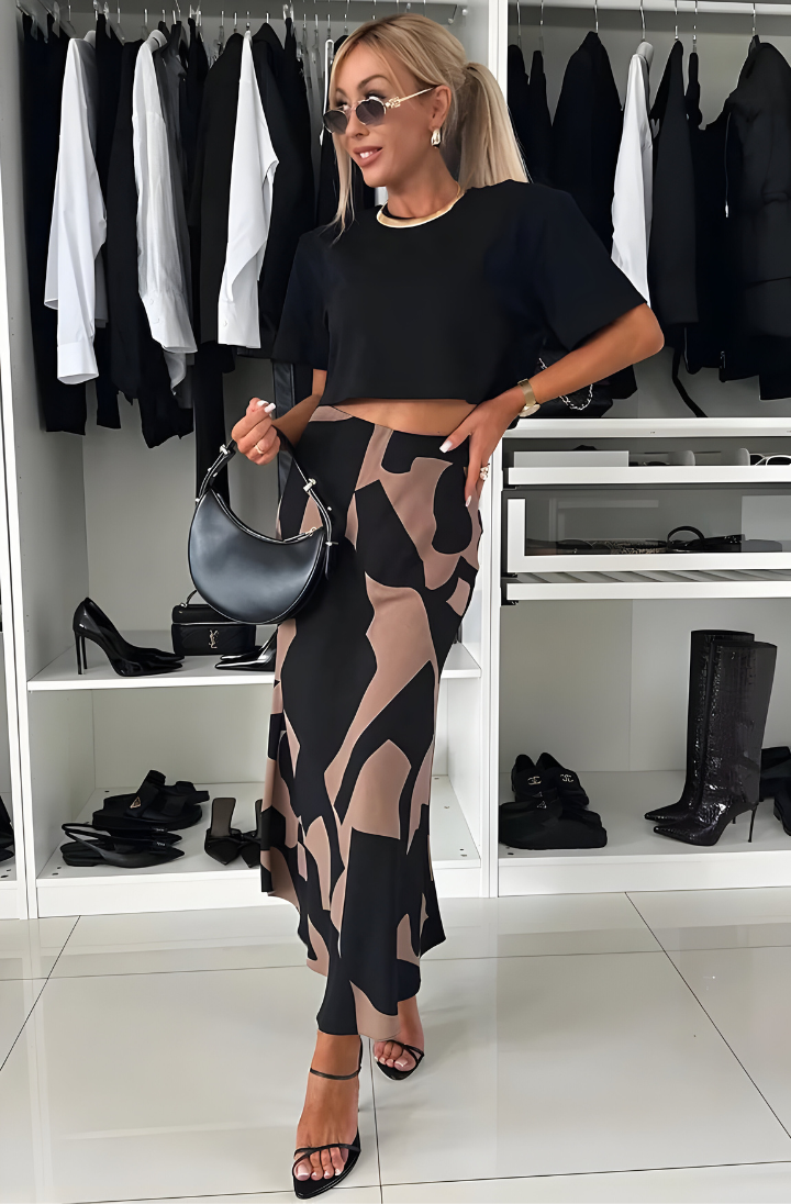 Debbie | Jupe Midi à Imprimé Animal