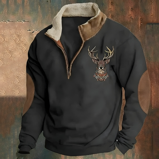 Roan™ | Pull Demi Zip Brodé Casual