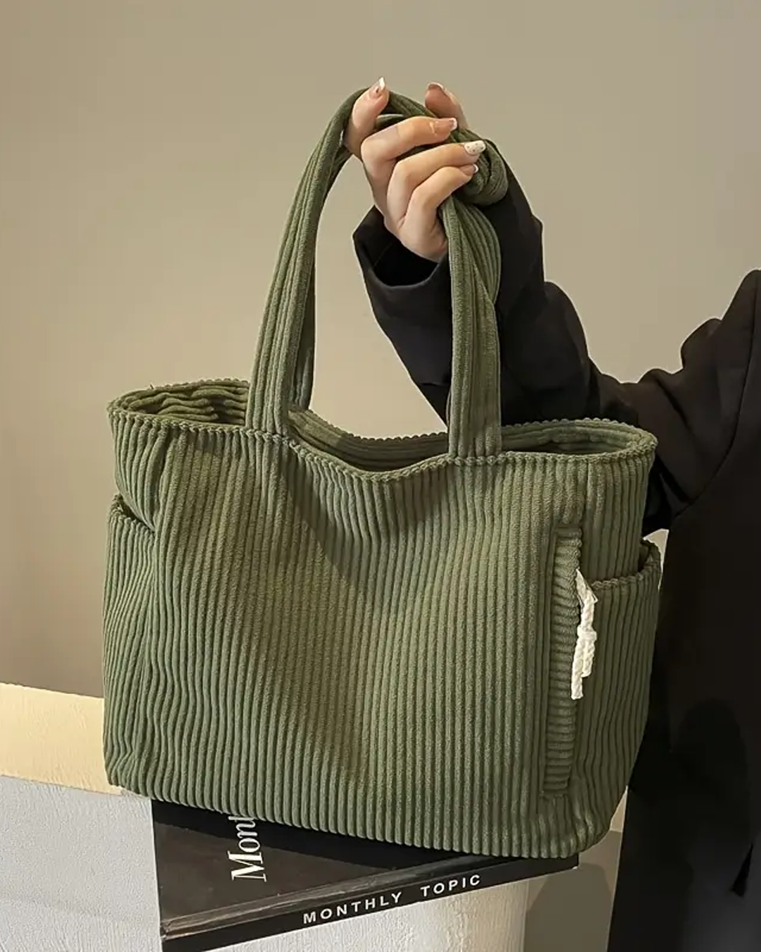 Lea™  | Sac à main côtelé avec détail cordon