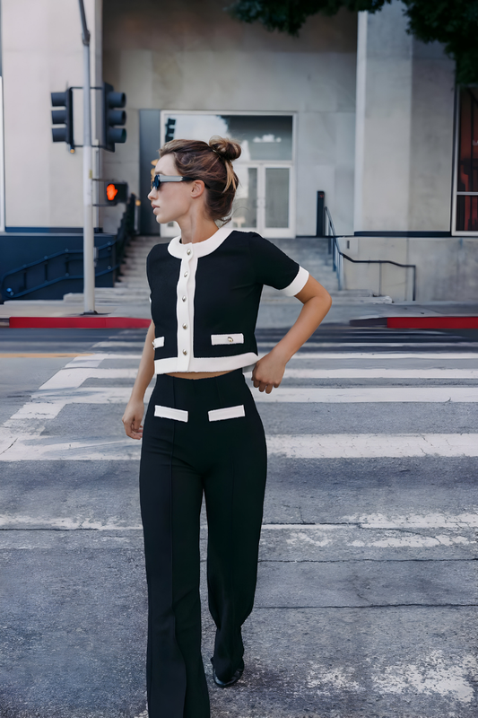 Sophia | Ensemble Élégant Noir et Blanc