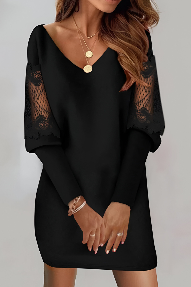 Mila™ | Élégante Robe à Manches en Dentelle