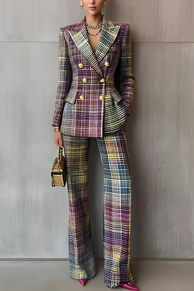 Celyn™ | Élégant Ensemble à Carreaux