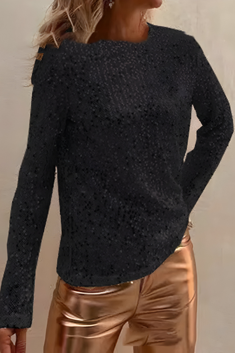 Nela™ | Haut Élégant à Manches Longues Pailleté