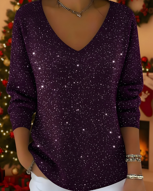 Leni™ | Pull Tricoté Pailleté Élégant