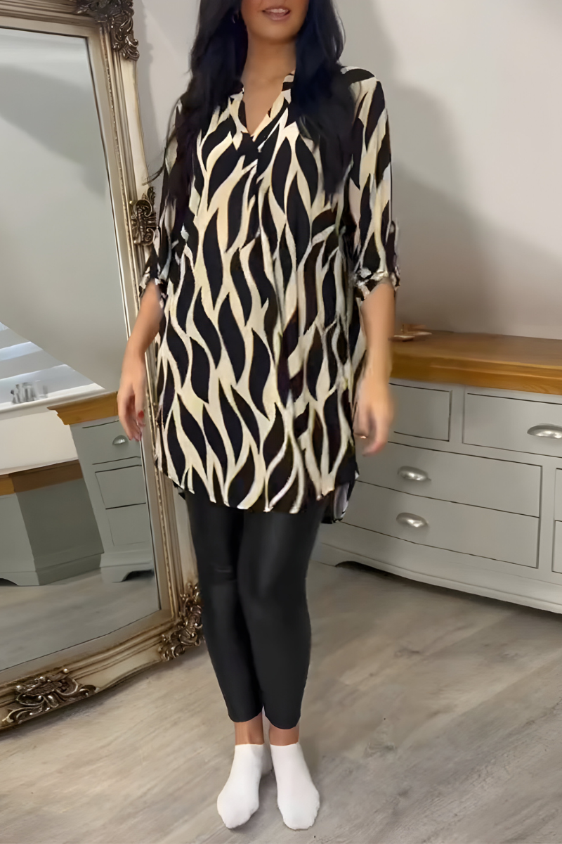 Tessa™ | Haut Élégant à Imprimé Fluide