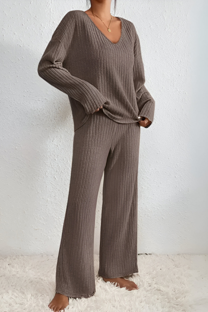 Amaris™ | Ensemble de salon tricoté doux à rayures