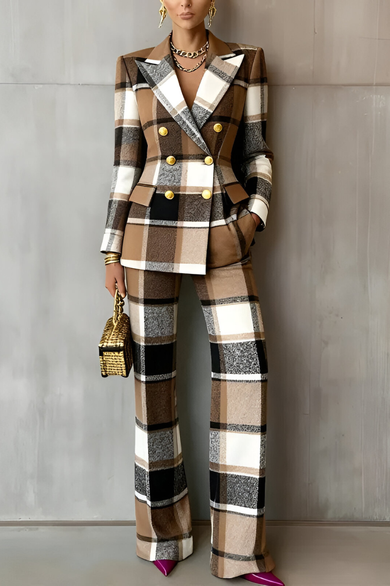 Celyn™ | Élégant Ensemble à Carreaux