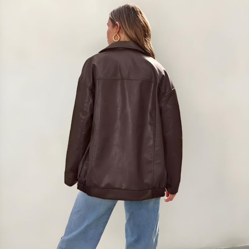 Mira | Veste en cuir oversize élégante