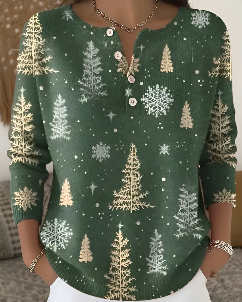 Emy™ | Haut festif à imprimé de Noël