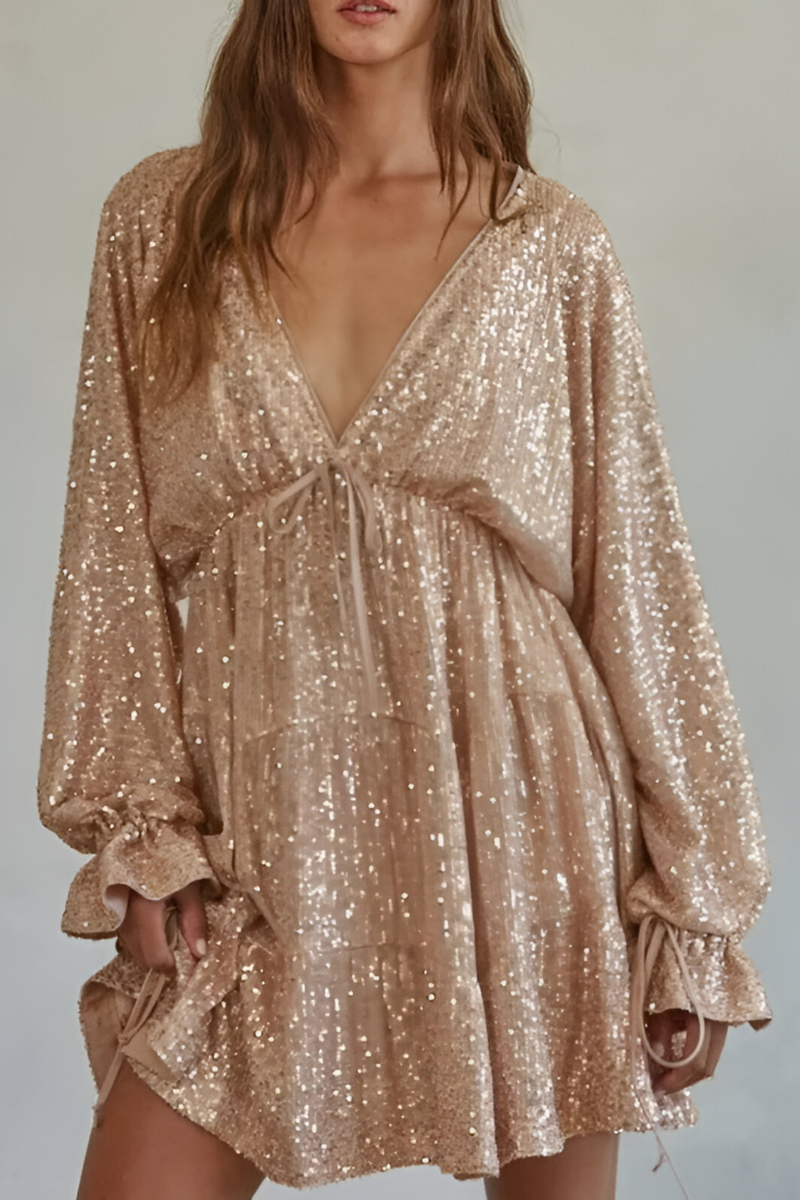 Livya™ | Élégante Robe Plissée à Paillettes