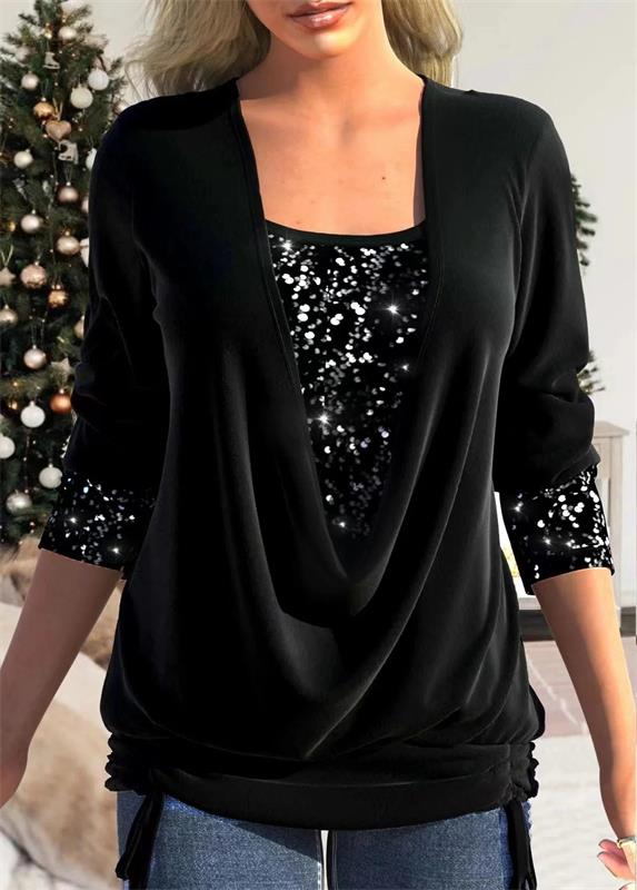 Arla™ | Blouse moderne avec couche de sequins
