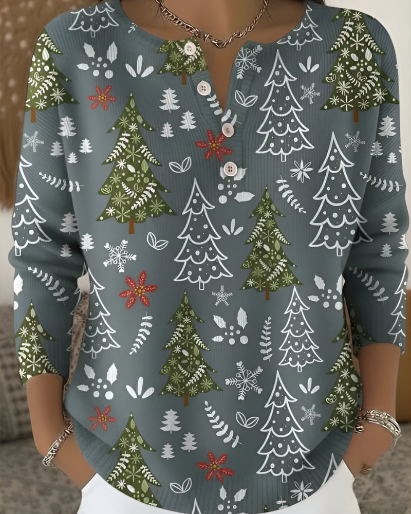 Emy™ | Haut festif à imprimé de Noël