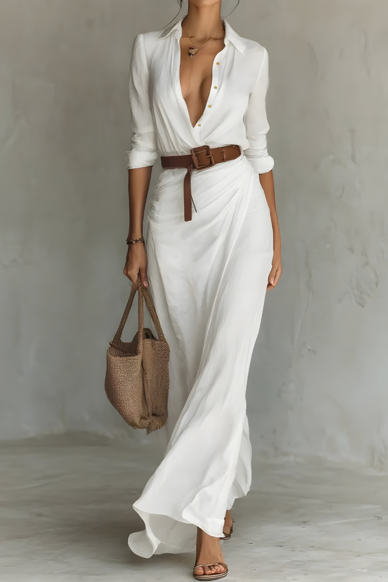 Julie | Robe portefeuille avec ceinture à la taille