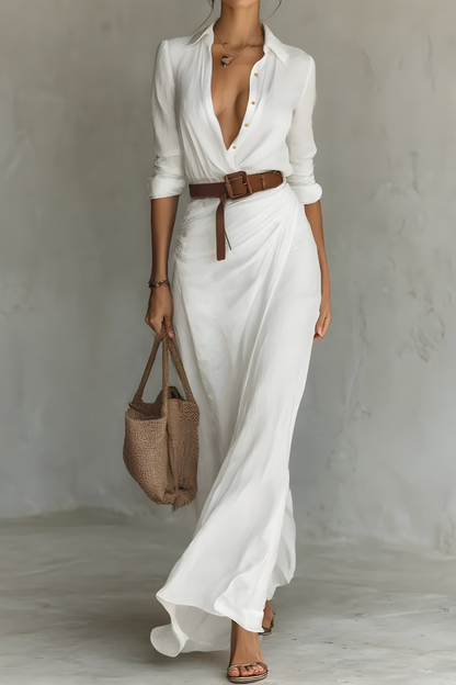 Julie | Robe portefeuille avec ceinture à la taille