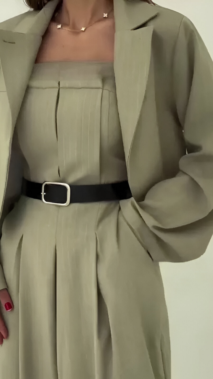 Zara™ | Ensemble à Deux Pièces avec Pantalon Large et Blazer Court