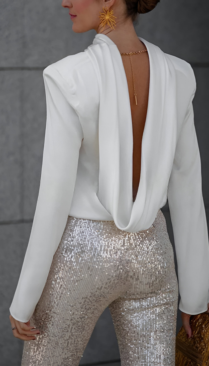 Zari™ | Pantalon Évasé à Paillettes Élégant