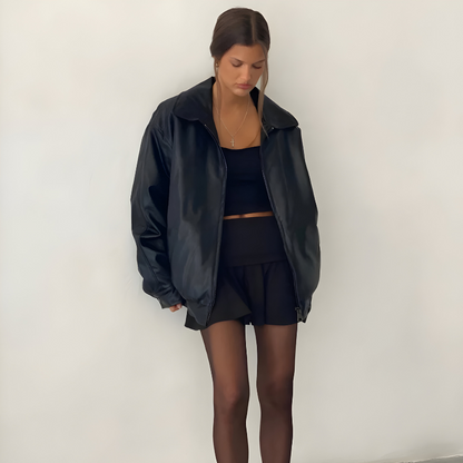 Mira | Veste en cuir oversize élégante