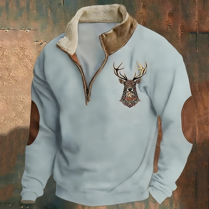 Roan™ | Pull Demi Zip Brodé Casual