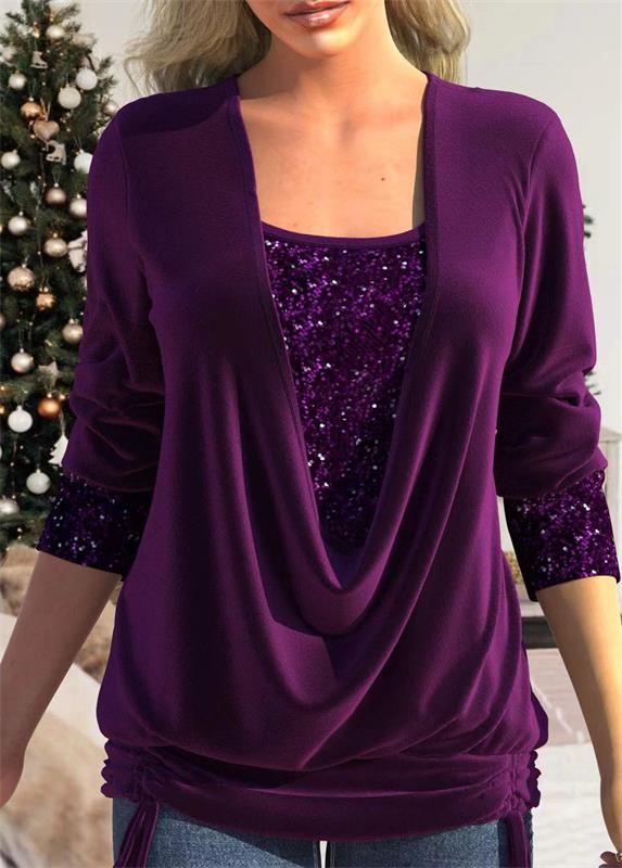 Arla™ | Blouse moderne avec couche de sequins