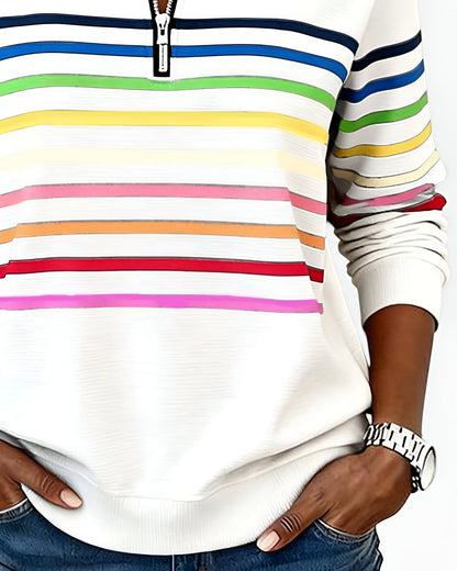 Kira™ | Pull zippé rayé décontracté