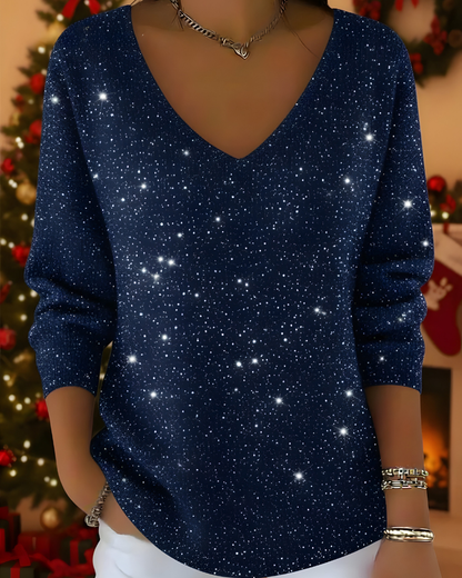 Leni™ | Pull Tricoté Pailleté Élégant