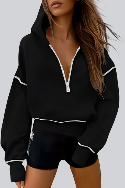 Élise™ | Hoodie Luxe à Zip Demi avec Coupe Relaxée