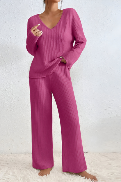 Amaris™ | Ensemble de salon tricoté doux à rayures