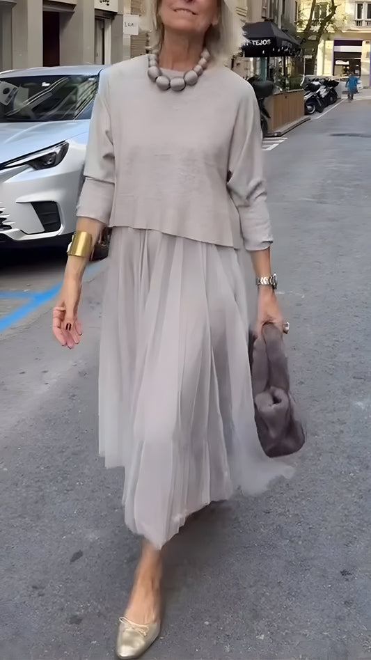 Rosa™ | Robe Midi Élégante Superposée