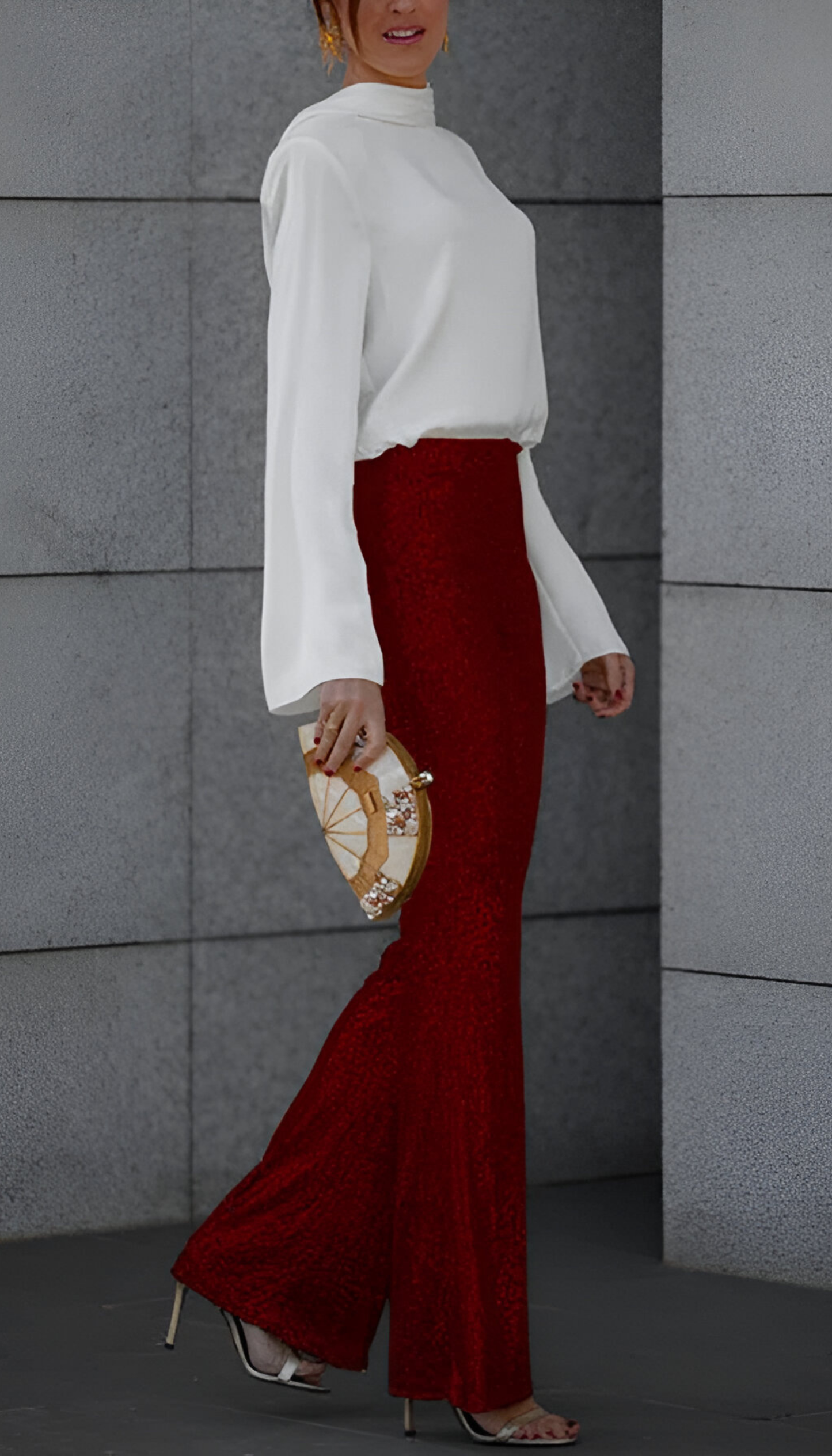 Zari™ | Pantalon Évasé à Paillettes Élégant