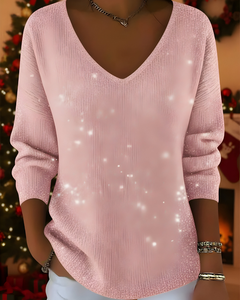 Leni™ | Pull Tricoté Pailleté Élégant
