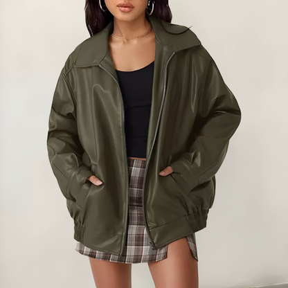 Mira | Veste en cuir oversize élégante