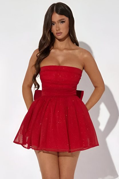 Elara™ | Robe de Cocktail Pailletée Sans Bretelles