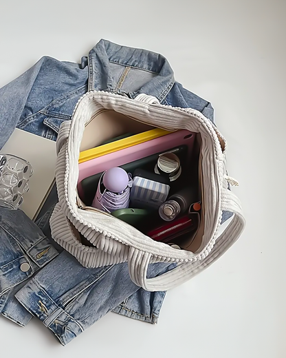 Lea™  | Sac à main côtelé avec détail cordon