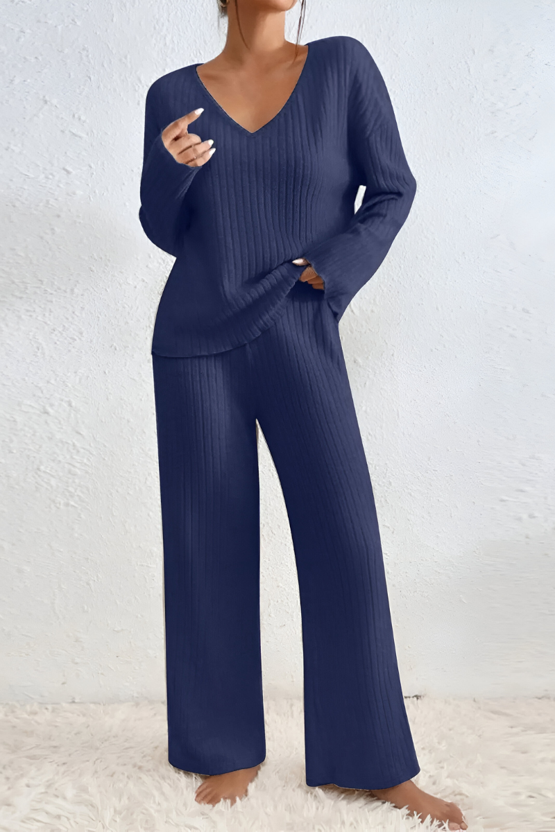 Amaris™ | Ensemble de salon tricoté doux à rayures