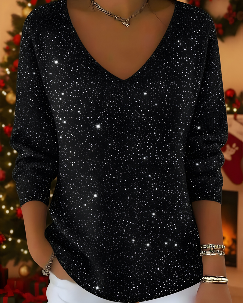 Leni™ | Pull Tricoté Pailleté Élégant