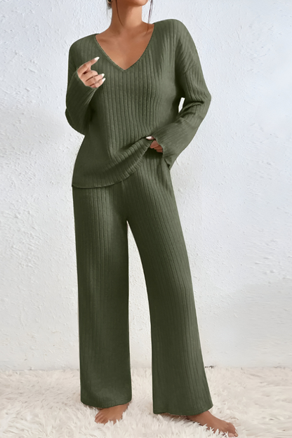 Amaris™ | Ensemble de salon tricoté doux à rayures