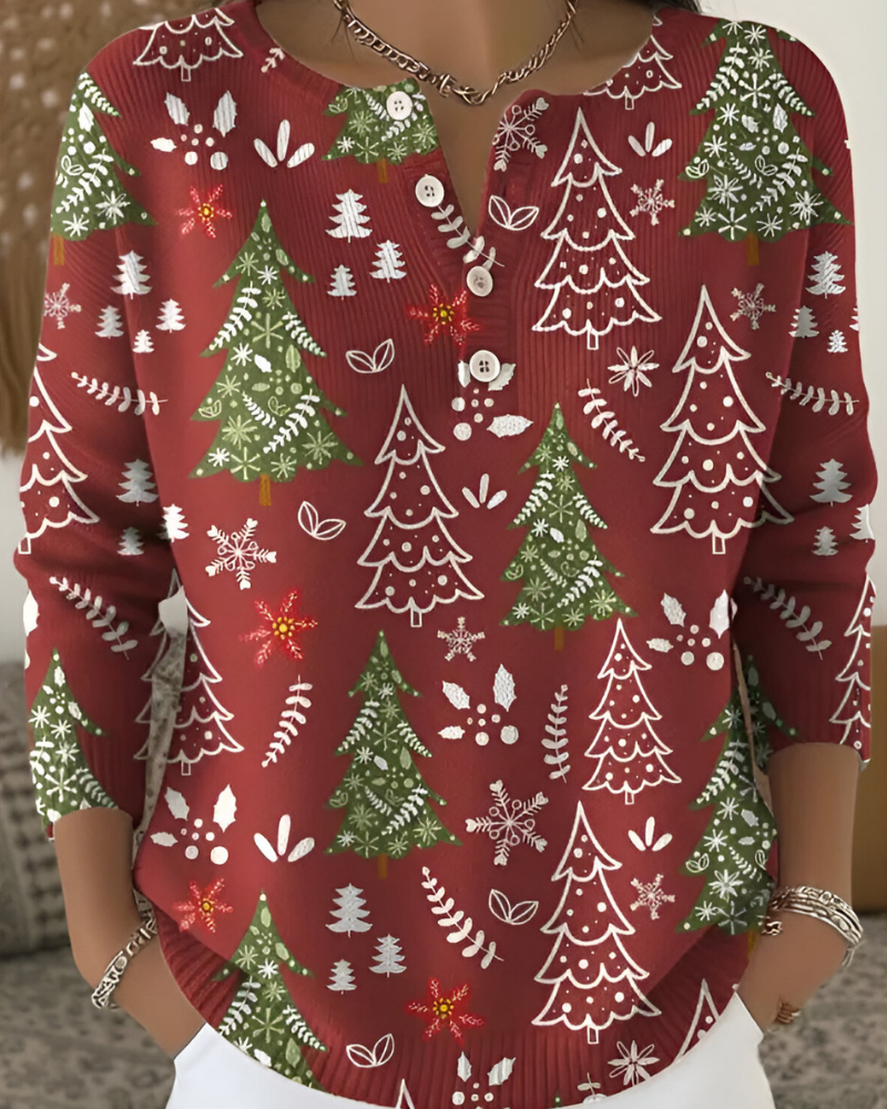 Emy™ | Haut festif à imprimé de Noël