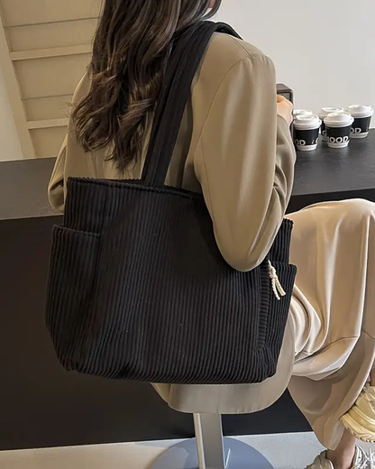 Lea™  | Sac à main côtelé avec détail cordon