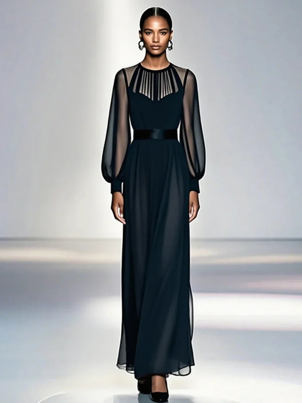 Olia™ | Robe Maxi Fluide Transparente