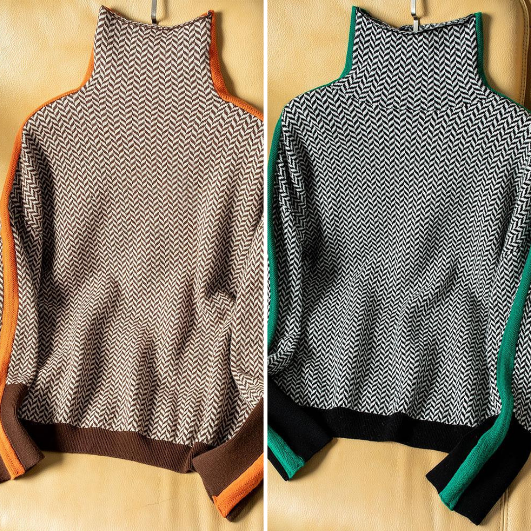 Selma™ | Pull col roulé élégant avec imprimé