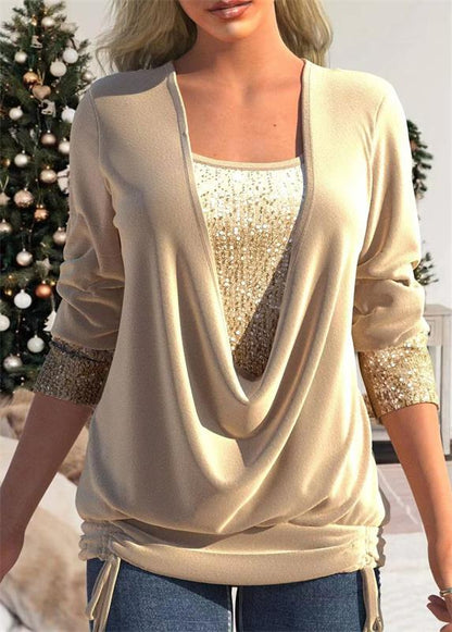 Arla™ | Blouse moderne avec couche de sequins