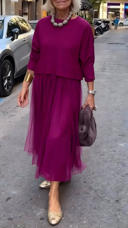 Rosa™ | Robe Midi Élégante Superposée