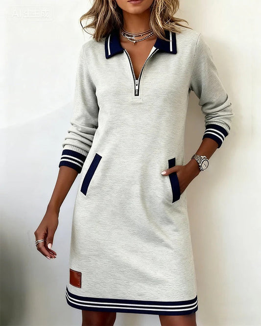 Sylvia™ | Robe Chic À Manches Longues En Coton